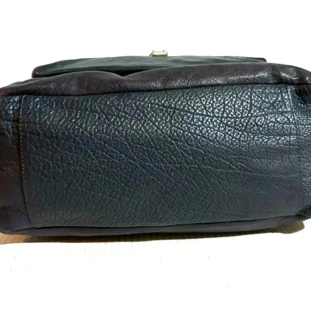 Coach pinnacle Eva lake navy blue leather leather shoulder handbag
